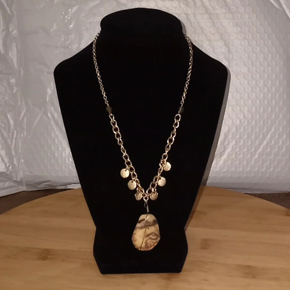Jasper Stone Goldtone Necklace